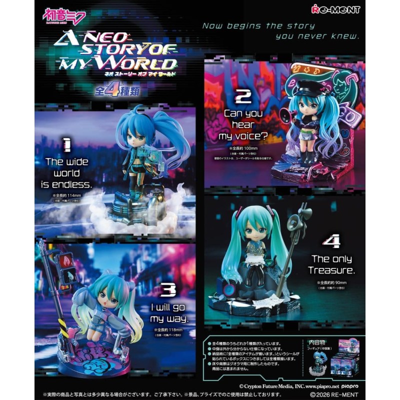 HATSUNE MIKU - Mini Figures Neo Story Re-Ment Blind Box - 1 Single Box 12 cm